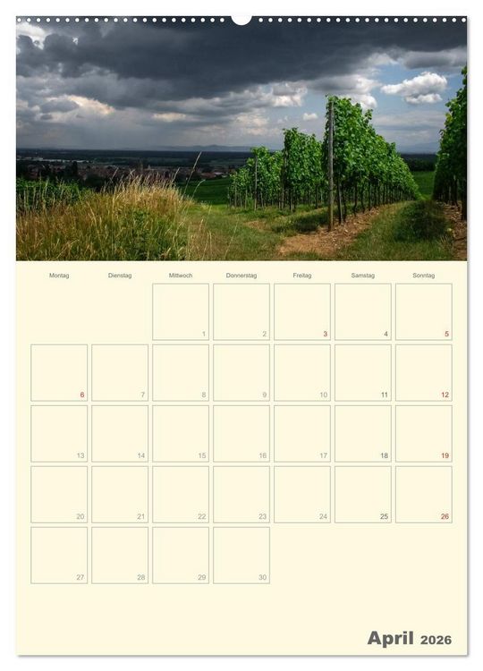 Produktbild: Unterwegs im Elsass &ndash; Terminplaner (Wandkalender 2026 DIN A2 hoch), CALVENDO Monatskalender
