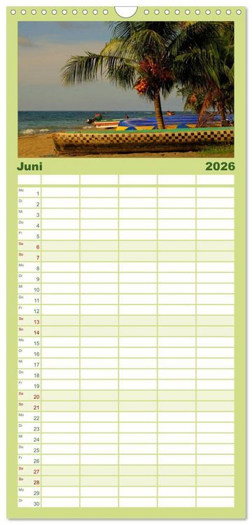 Produktbild: Familienplaner 2026 - Von Mexiko nach Panama in 12 Monaten mit 5 Spalten (Wandkalender, 21 x 45 cm) CALVENDO