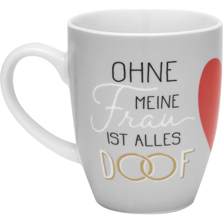 Produktbild: GRUSS & CO Tassen-Set Motiv "Ohne meine Frau ist alles doof