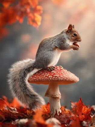 Produktbild: CALVENDO Puzzle Ein K&ouml;nig auf seinem Herbstthron, das Leben ist ein Nussabenteuer | 1000 Teile Lege-Gr&ouml;&szlig;e 64x48cm Foto-Puzzle f&uuml;r gl&uuml;ckliche Stunden