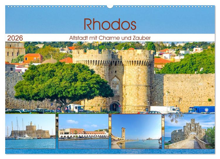Produktbild: Rhodos - Altstadt mit Charme und Zauber (Wandkalender 2026 DIN A2 quer), CALVENDO Monatskalender