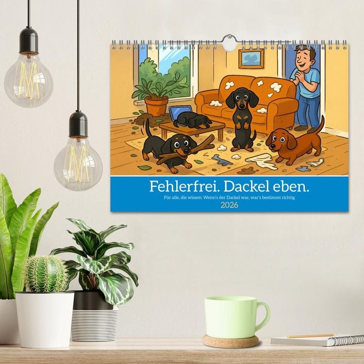 Produktbild: Fehlerfrei. Dackel eben. (Wandkalender 2026 DIN A4 quer), CALVENDO Monatskalender