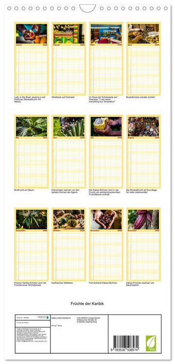Produktbild: Familienplaner 2026 - Fr&uuml;chte der Karibik mit 5 Spalten (Wandkalender, 21 x 45 cm) CALVENDO