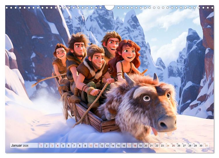 Produktbild: Lustige Urzeit Momente - Ein Jahr voller Steinzeitspa&szlig; (Wandkalender 2026 DIN A3 quer), CALVENDO Monatskalender