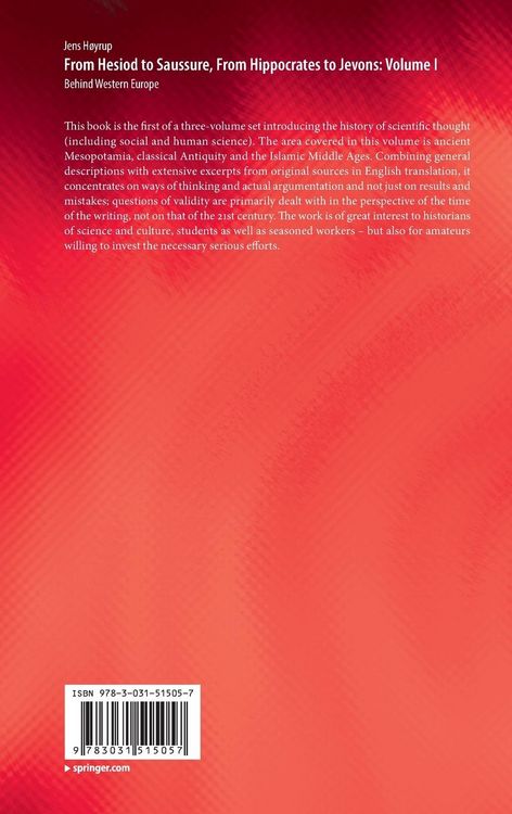 Produktbild: From Hesiod to Saussure, From Hippocrates to Jevons: Volume I