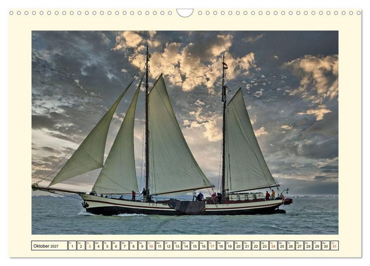 Produktbild: Segeln im Sonnenuntergang (Wandkalender 2027 DIN A3 quer), CALVENDO Monatskalender