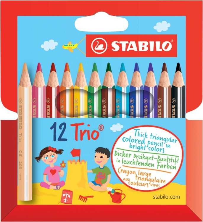 Produktbild: STABILO Dreikant-Buntstift -   Trio dick kurz - 12er Pack - mit 12 verschiedenen Farben
