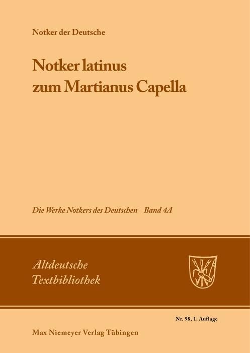 Produktbild: &raquo;Notker latinus&laquo; zum Martianus Capella