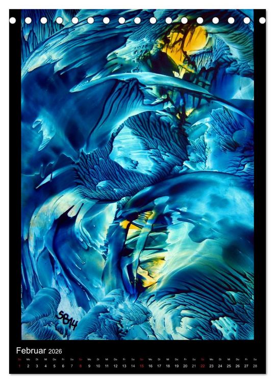 Produktbild: Wachs-Mal-ART encaustic (Tischkalender 2026 DIN A5 hoch), CALVENDO Monatskalender