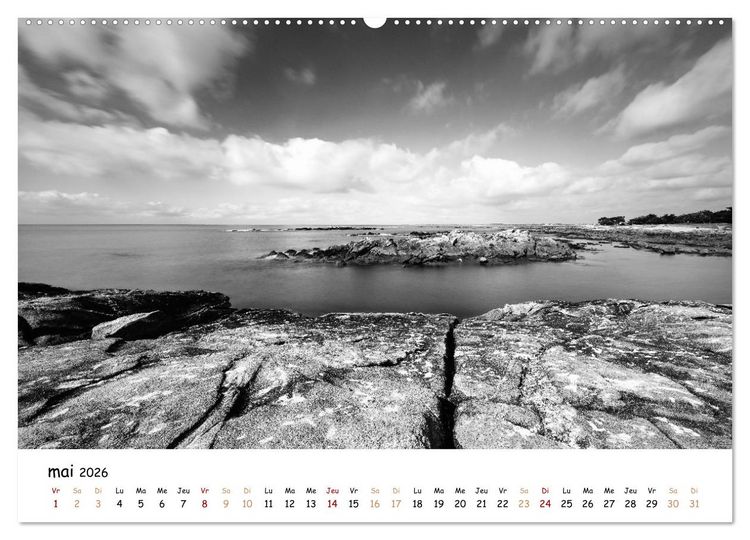 Produktbild: Terres de contraste &ndash; Une ann&eacute;e en monochrome (Calendrier mural 2026 DIN A2 vertical) calendrier de bureau