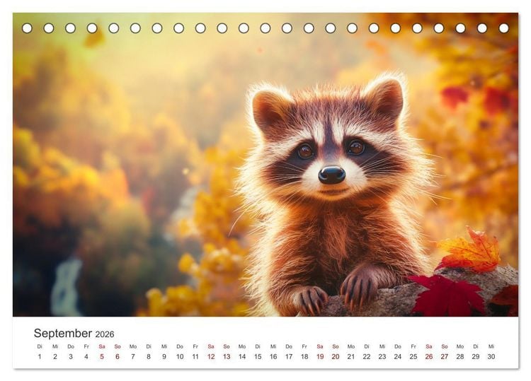Produktbild: Frech, flauschig, fantastisch - Der Waschb&auml;ren-Kalender (Tischkalender 2026 DIN A5 quer), CALVENDO Monatskalender