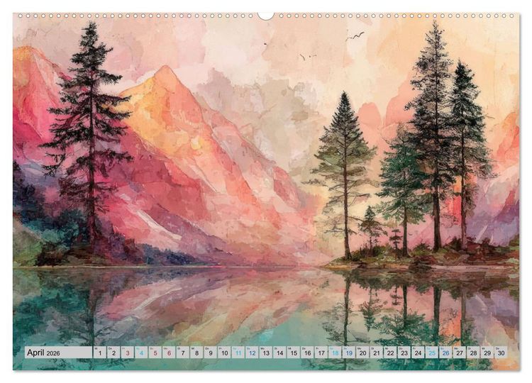 Produktbild: Farbige Bergwelten (Wandkalender 2026 DIN A2 quer), CALVENDO Monatskalender