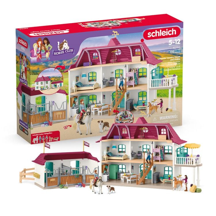 Produktbild: schleich&reg; 42706 - Horse Club, Lakeside Wohnhaus mit Stall, 179 Teile, Spielset