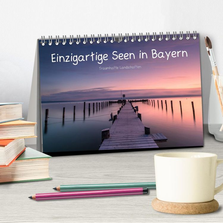 Produktbild: Einzigartige Seen in Bayern (Tischkalender 2026 DIN A5 quer), CALVENDO Monatskalender