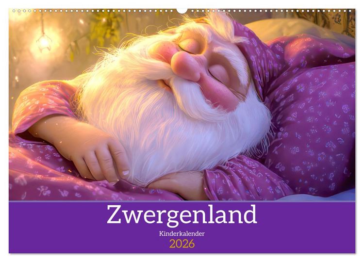Produktbild: Zwergenland - Kinderkalender (Wandkalender 2026 DIN A2 quer), CALVENDO Monatskalender
