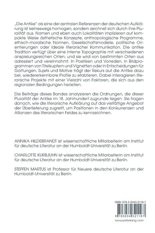 Produktbild: Topographien der Antike in der literarischen Aufkl&auml;rung