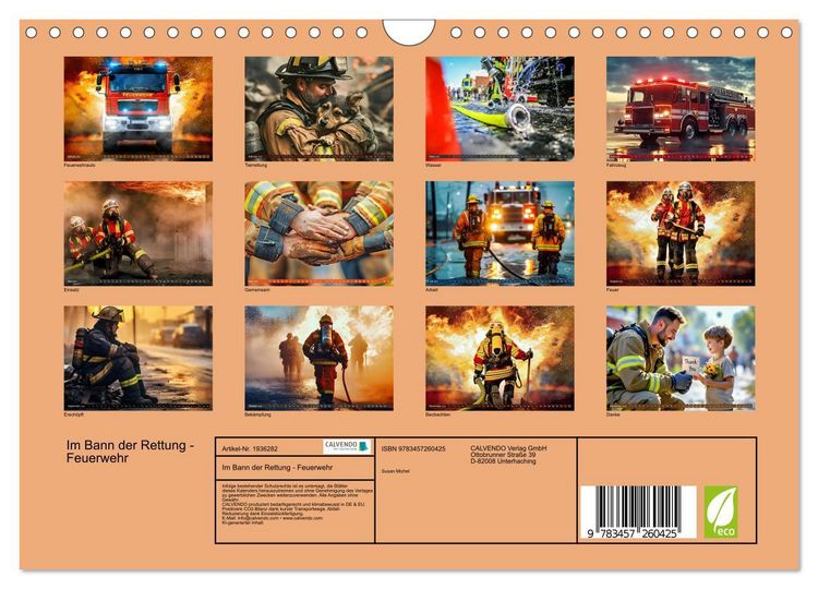 Produktbild: Im Bann der Rettung - Feuerwehr (Wandkalender 2026 DIN A4 quer), CALVENDO Monatskalender