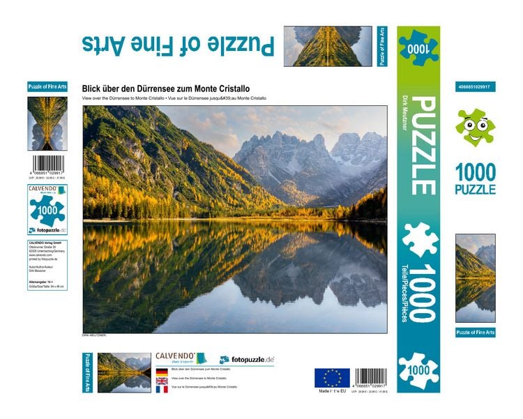 Produktbild: CALVENDO Puzzle Blick &uuml;ber den D&uuml;rrensee zum Monte Cristallo | 1000 Teile Lege-Gr&ouml;&szlig;e 64x48cm Foto-Puzzle f&uuml;r gl&uuml;ckliche Stunden
