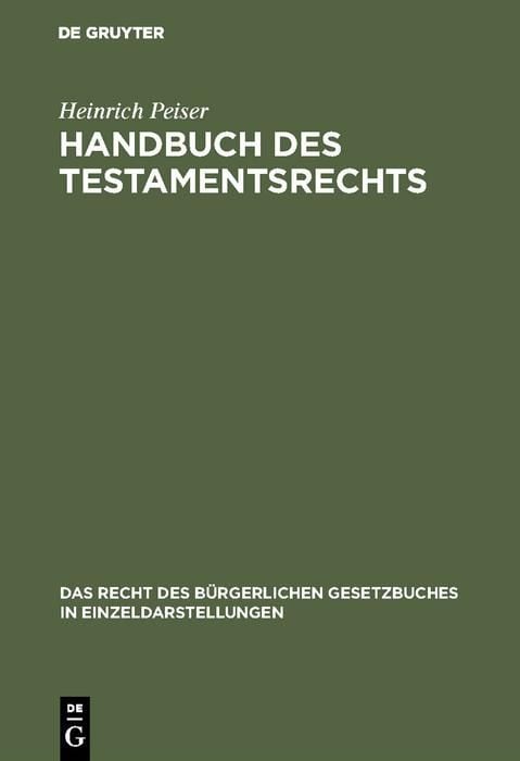 Produktbild: Handbuch des Testamentsrechts