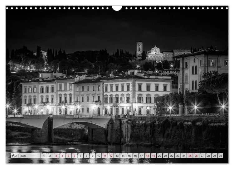Produktbild: FLORENZ Monochrome Impressionen (Wandkalender 2026 DIN A3 quer), CALVENDO Monatskalender