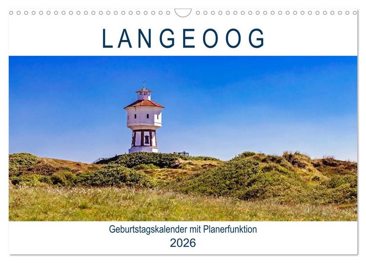 Produktbild: Langeoog Geburtstagskalender (Wandkalender 2026 DIN A3 quer), CALVENDO Monatskalender