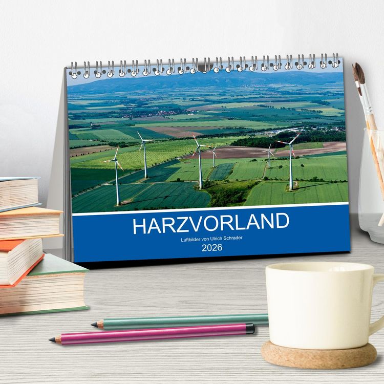 Produktbild: Harzvorland Luftbilder 2026 (Tischkalender 2026 DIN A5 quer), CALVENDO Monatskalender