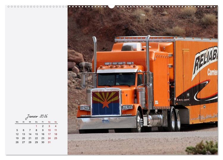 Produktbild: Langhauber. Coole Trucks in den USA (hochwertiger Premium Wandkalender 2026 DIN A2 quer), Kunstdruck in Hochglanz