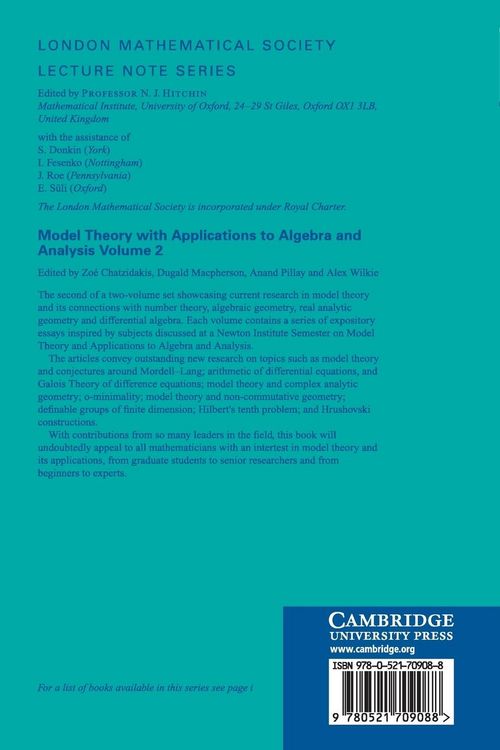 Produktbild: Model Theory with Applications to Algebra and Analysis