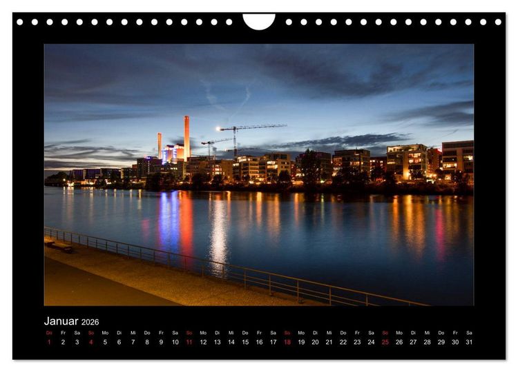 Produktbild: Frankfurt bei Nacht 2026 (Wandkalender 2026 DIN A4 quer), CALVENDO Monatskalender
