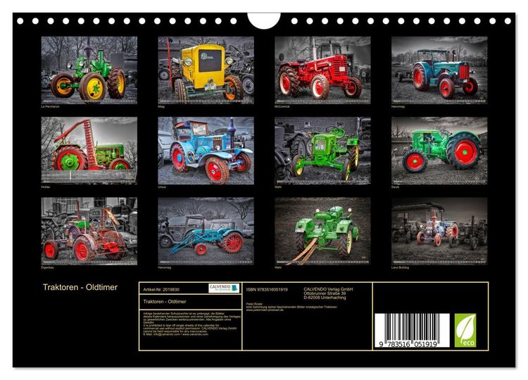 Produktbild: Traktoren - Oldtimer (Wandkalender 2026 DIN A4 quer), CALVENDO Monatskalender