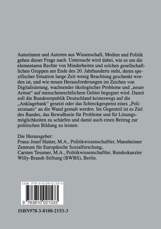 Produktbild: Menschenrechte und B&uuml;rgergesellschaft in Deutschland
