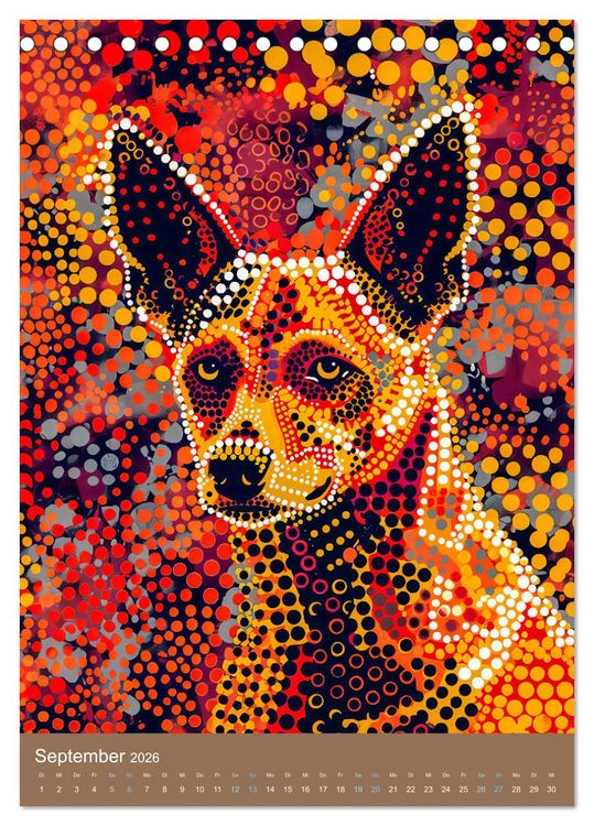 Produktbild: Wildes Australien - Tiere im Stile der Aborigine-Kunst (Tischkalender 2026 DIN A5 hoch), CALVENDO Monatskalender