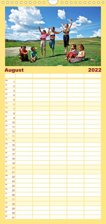 Produktbild: Familienplaner Reise durch Asien - Mongolei (Wandkalender 2022 , 21 cm x 45 cm, hoch)