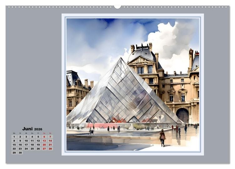 Produktbild: KI spaziert durch Paris (hochwertiger Premium Wandkalender 2026 DIN A2 quer), Kunstdruck in Hochglanz