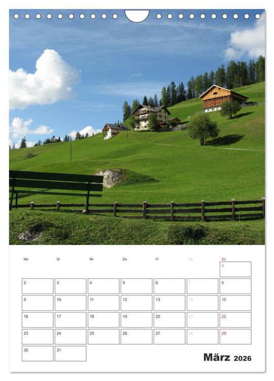 Produktbild: Alta Badia &ndash; Traumlandschaft f&uuml;r Bergsteiger und Wanderer (Wandkalender 2026 DIN A4 hoch), CALVENDO Monatskalender