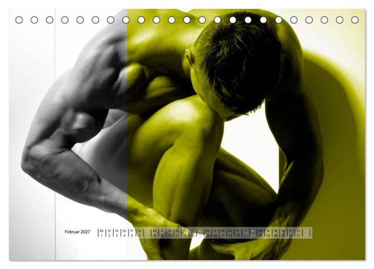 Produktbild: Naked men behind the colors &ndash; &Auml;sthetische Aktfotografien (Tischkalender 2027 DIN A5 quer), CALVENDO Monatskalender