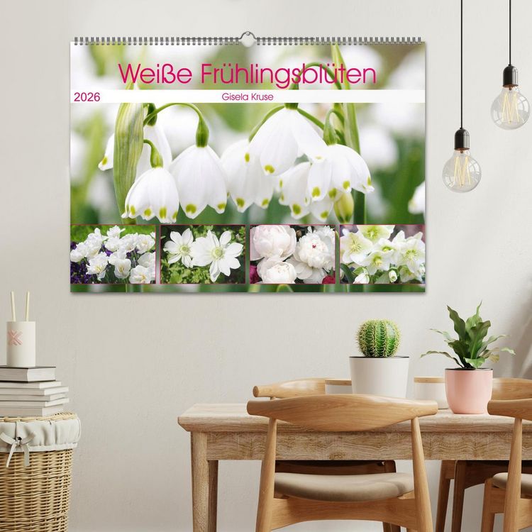 Produktbild: Wei&szlig;e Fr&uuml;hlingsbl&uuml;ten (Wandkalender 2026 DIN A2 quer), CALVENDO Monatskalender