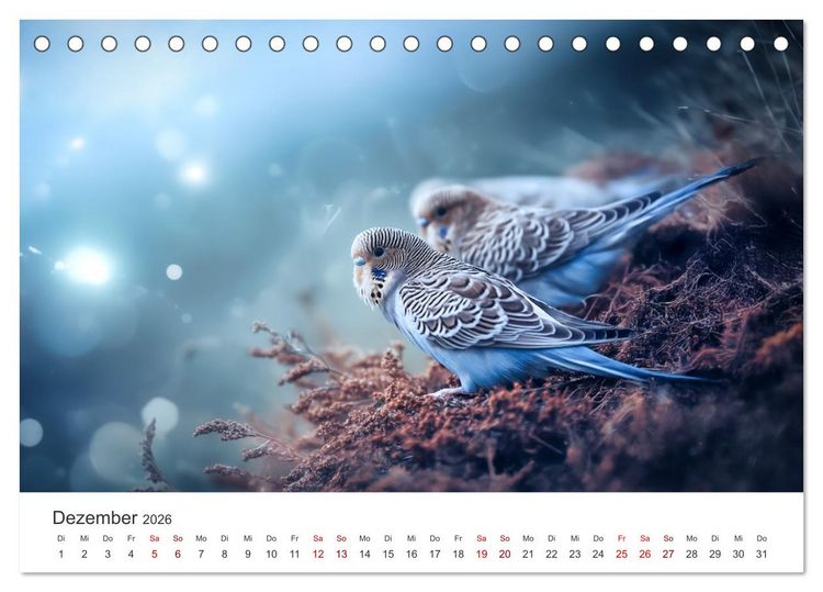 Produktbild: Zwitscherzeit - Ein Kalender voller Wellensittiche (Tischkalender 2026 DIN A5 quer), CALVENDO Monatskalender