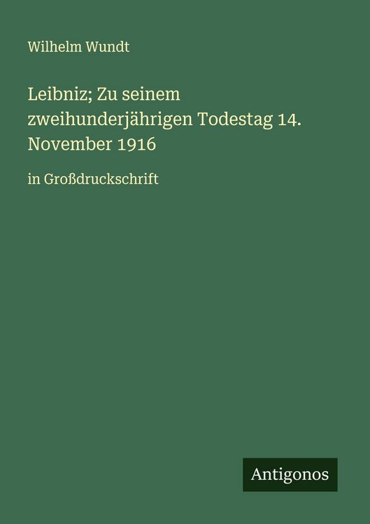 Produktbild: Leibniz; Zu seinem zweihunderj&auml;hrigen Todestag 14. November 1916