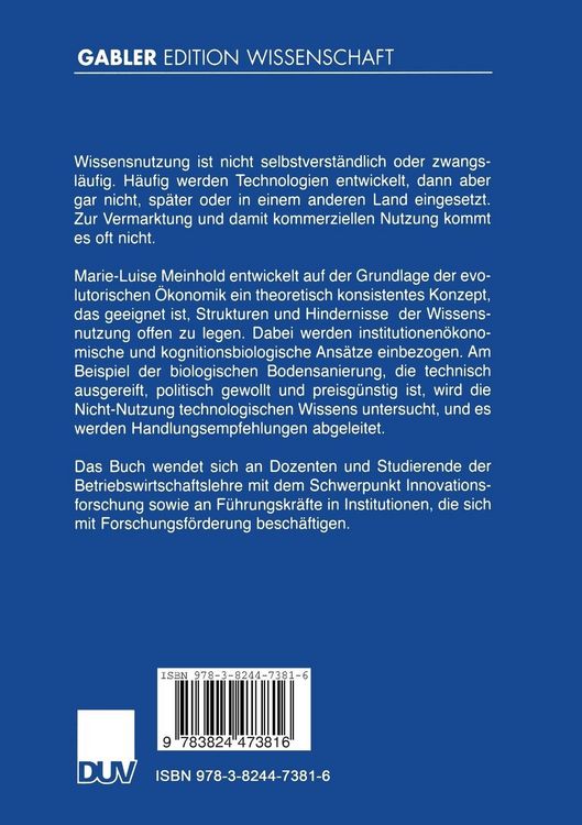 Produktbild: Die Wissensnutzung und ihre Hindernisse