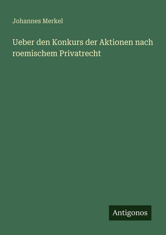 Produktbild: Ueber den Konkurs der Aktionen nach roemischem Privatrecht