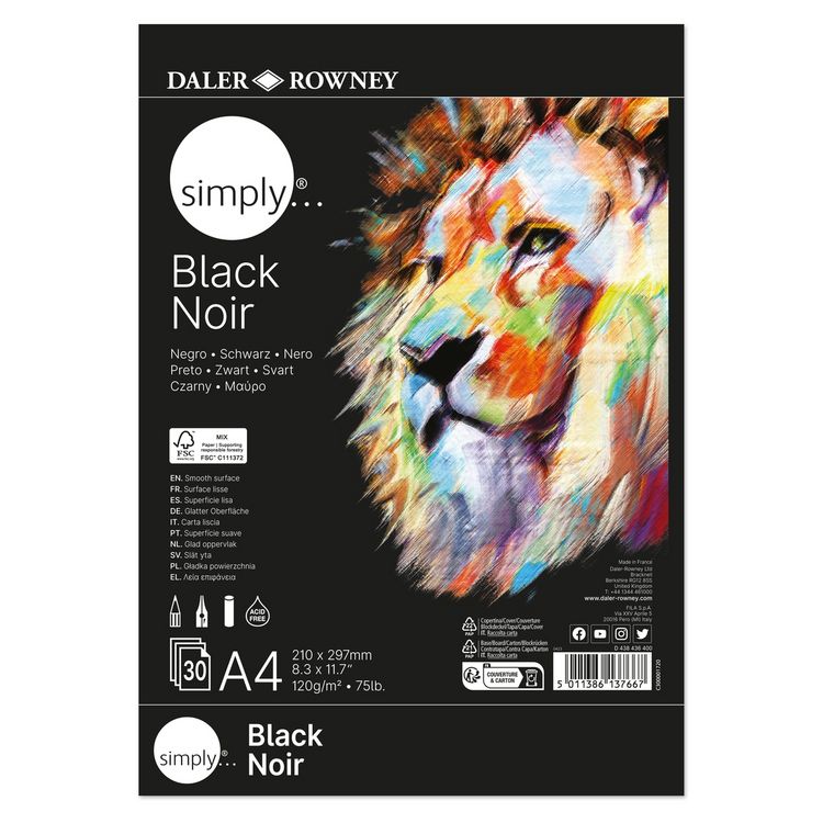 Produktbild: DALER ROWNEY Zeichenblock Simply schwarz DIN A4