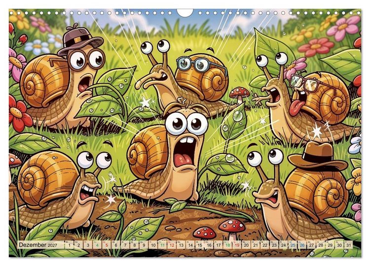 Produktbild: Lustige Weinbergschnecken - Comic (Wandkalender 2027 DIN A3 quer), CALVENDO Monatskalender