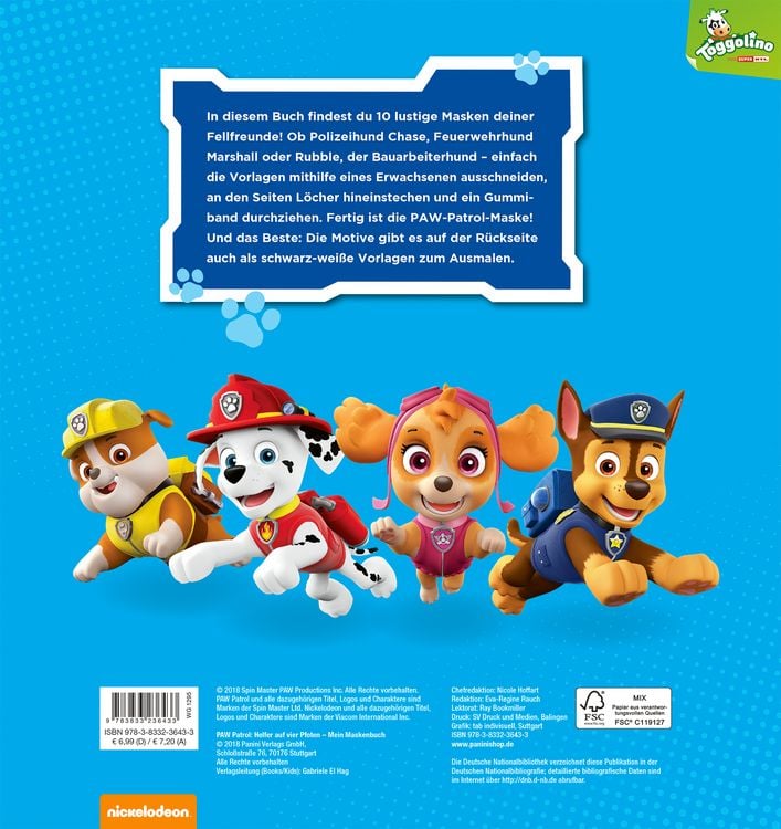 Produktbild: PAW Patrol: Mein Maskenbuch