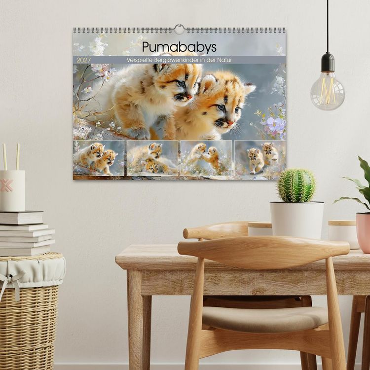 Produktbild: Pumababys. Verspielte Bergl&ouml;wenkinder in der Natur (Wandkalender 2027 DIN A3 quer), CALVENDO Monatskalender