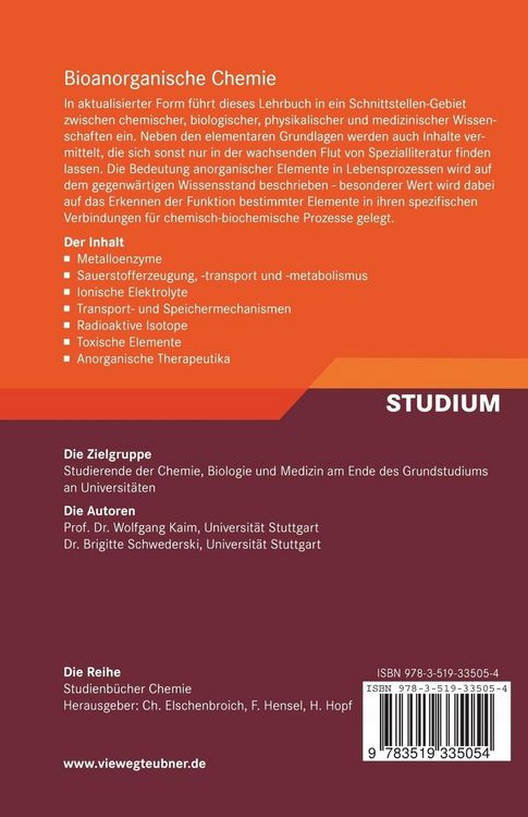 Produktbild: Bioanorganische Chemie