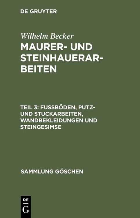 Produktbild: Fu&szlig;b&ouml;den, Putz- und Stuckarbeiten, Wandbekleidungen und Steingesimse