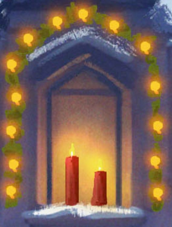 Produktbild: Winterstadt am Abend, Wand-Adventskalender