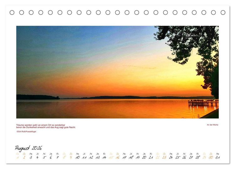 Produktbild: Poesiefl&uuml;gels Abendspaziergang (Tischkalender 2026 DIN A5 quer), CALVENDO Monatskalender