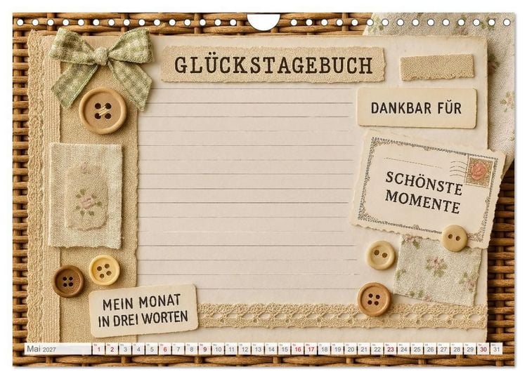 Produktbild: L&auml;cheln sammeln - Dein pers&ouml;nlicher Gl&uuml;ckskalender zum Mitgestalten (Wandkalender 2027 DIN A4 quer), CALVENDO Monatskalender